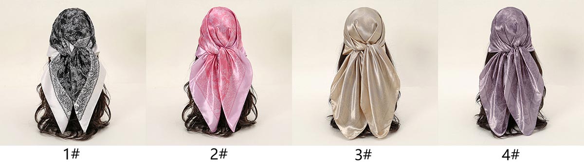 Floral Print Square Satin Headscarf