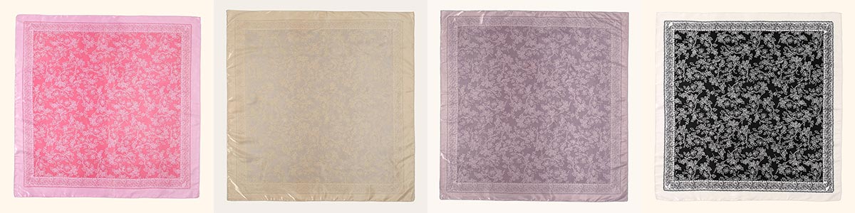 Floral Print Square Satin Headscarf