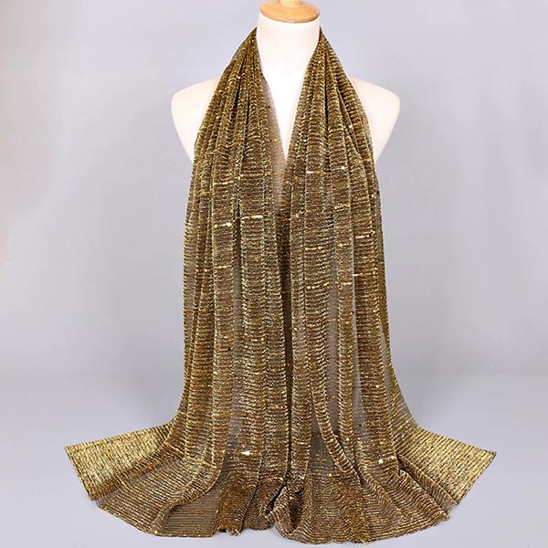 Fashionable Sequined Lace Scarf