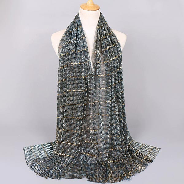 Fashionable Sequined Lace Scarf