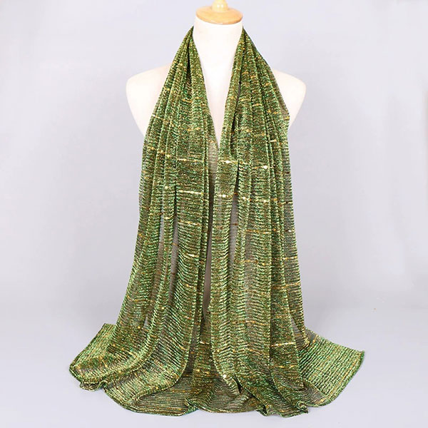 Fashionable Sequined Lace Scarf