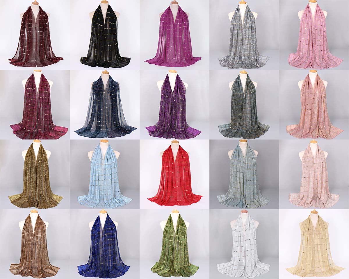 Fashionable Sequined Lace Scarf