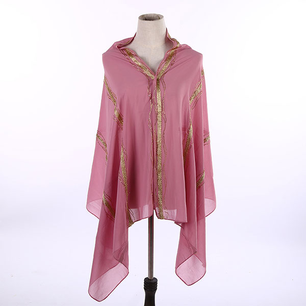Sunscreen Pearl Rhinestone Chiffon Scarf