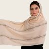 Sunscreen Pearl Rhinestone Chiffon Scarf