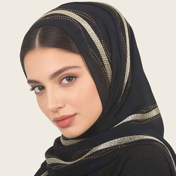 Sunscreen Pearl Rhinestone Chiffon Scarf