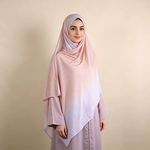 Trendy Gradient Long Thick Satin Shawl