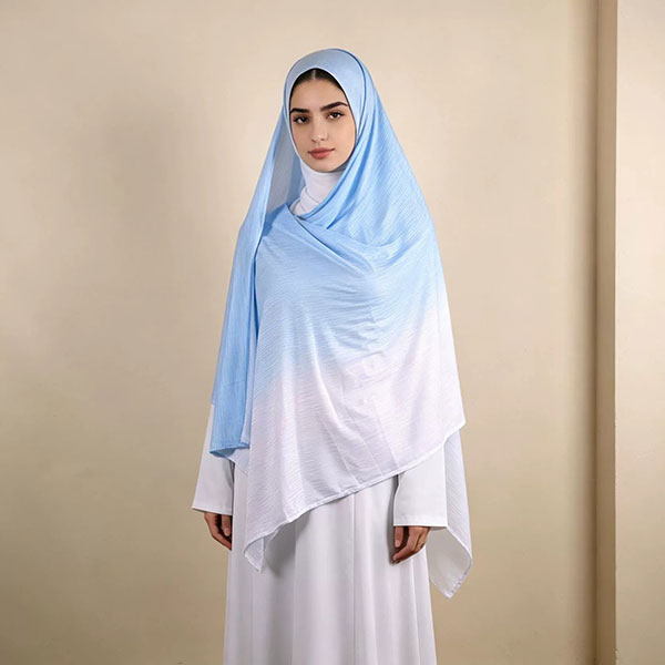 Trendy Gradient Long Thick Satin Shawl
