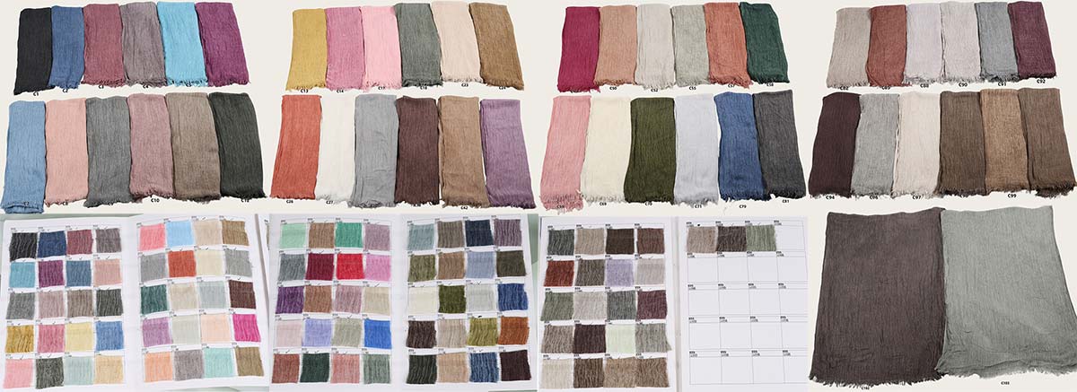 Retro Solid Color Soft Pleated Scarf