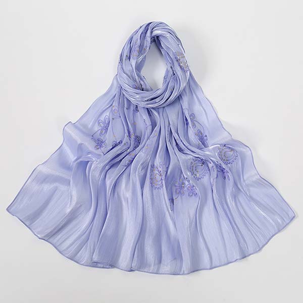 Lace Trimmed Embroidered Headscarf