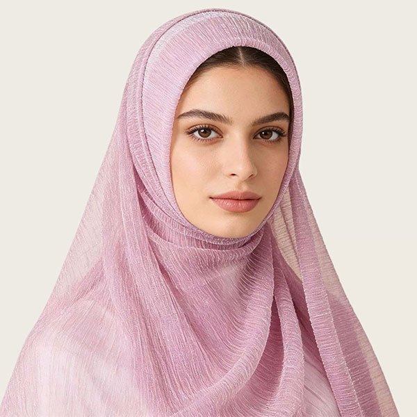 Crepe Style Solid Color Instant Headscarf