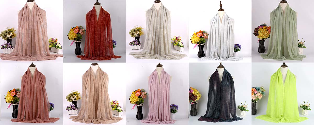 Crepe Style Solid Color Instant Headscarf