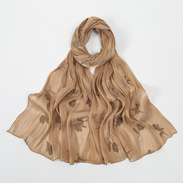 Seaside Sunscreen Embroidered Pleated Shawl
