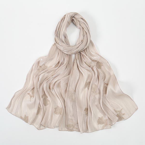 Seaside Sunscreen Embroidered Pleated Shawl