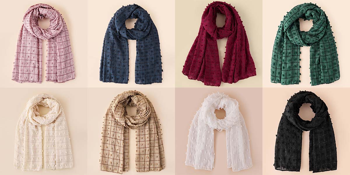 Winter Warm Rhinestone Pom-Pom Cotton Hijab