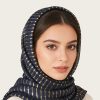 Autumn Monochrome Glitter Pleated Hijab