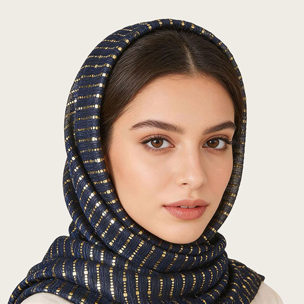Autumn Monochrome Glitter Pleated Hijab