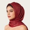 Autumn Monochrome Glitter Pleated Hijab
