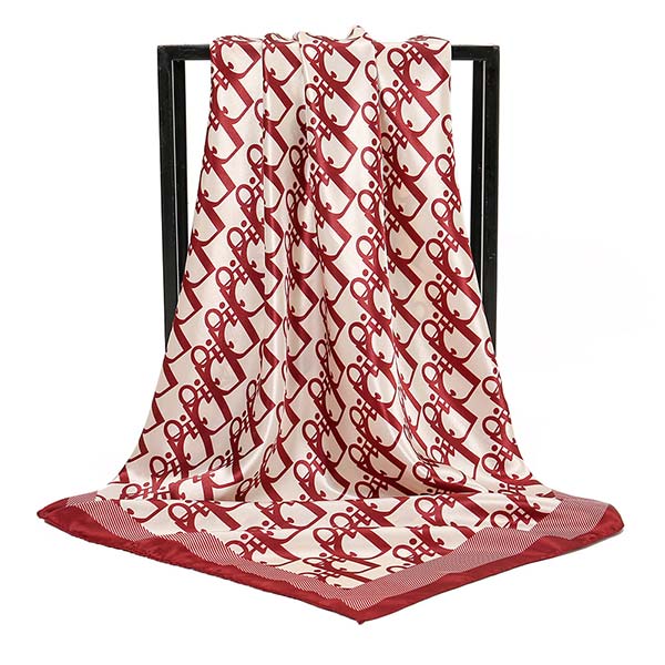 Letter Print Square Satin Headscarves Wholesale
