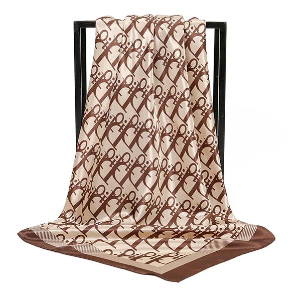 Letter Print Square Satin Headscarves Wholesale